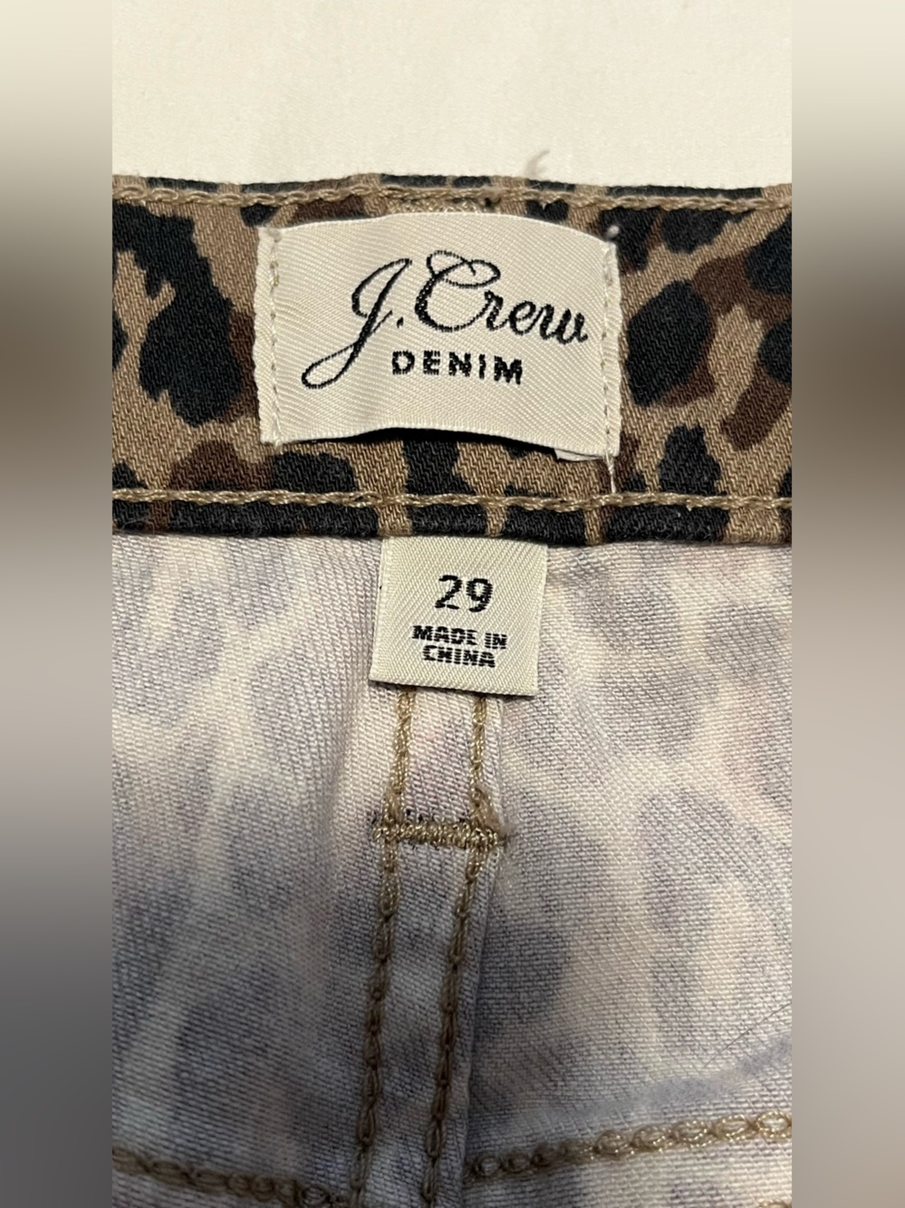 Women’s J- CREW 10” HIGH- RISE TOOTHPICK Animal Print Skinny Jeans Size 29 - Picture 3 of 11